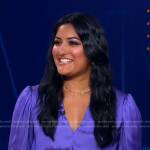 Reena’s purple smocked waist dress on Good Morning America