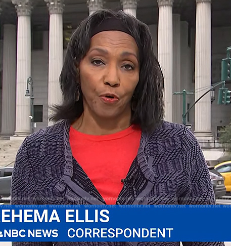 Rehema Ellis's gray cardigan on NBC News Daily