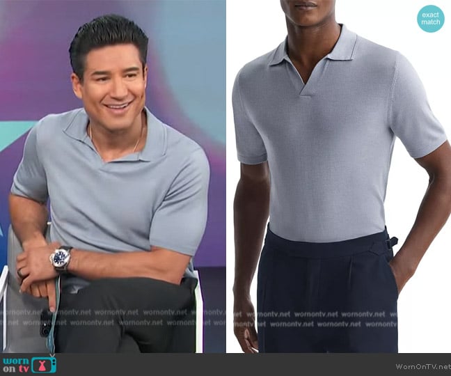 Reiss Duchie Short Sleeved Open Collar Polo Shirt worn by Mario Lopez on Access Hollywood