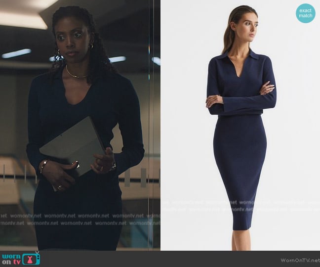 Reiss Elaina Dress worn by Kate Sacker (Condola Rashad) on Billions