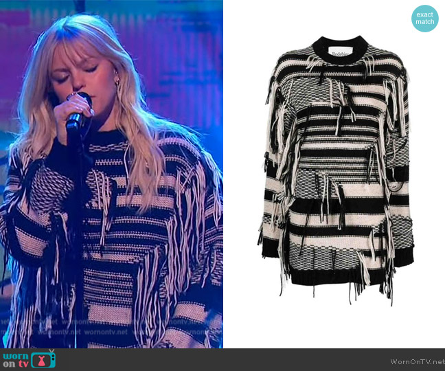 Rodebjer Bo long knit worn by Reneé Rapp on The Jennifer Hudson Show