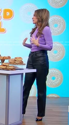 Rhiannon's black leather pants on Good Morning America