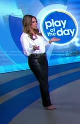 Rhiannon’s black leather pants on Good Morning America