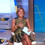 Robin’s metallic pleated dress on Good Morning America