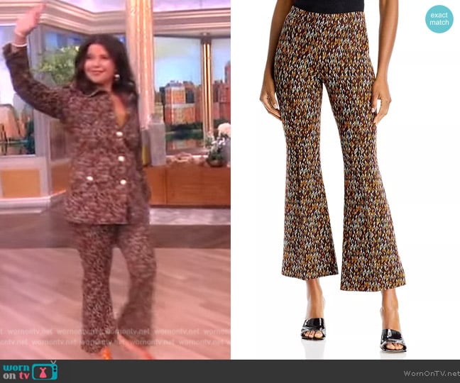 Rosetta Getty Geo Print Cropped Kick Flare Pants worn by Ana Navarro on The View