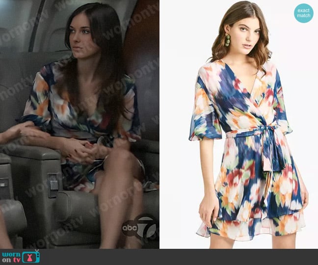 Sachin + Babi Marist Dress in Ikat Floral worn by Willow Tait (Katelyn MacMullen) on General Hospital