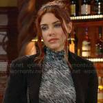 Sally’s animal print mock neck top on The Young and the Restless