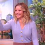 Sara’s blue cashmere cardigan on The View