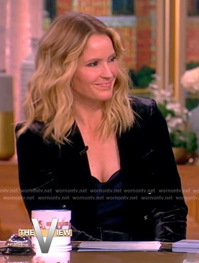 Sara's navy velvet blazer on The View