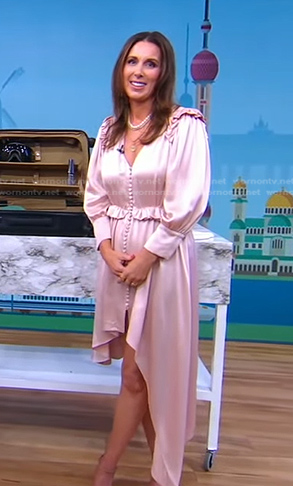 WornOnTV: Emily's feather cape and pink cutout dress on Emily in