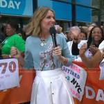 Savannah’s blue cherry blossom sweater and white skirt on Today