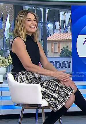 Savannah's plaid tweed skirt on Today