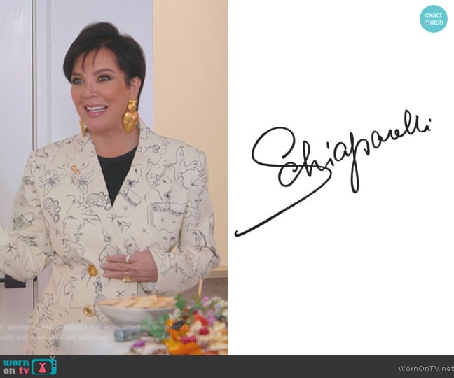 Schiaparelli Printed Blazer worn by Kris Jenner (Kris Jenner) on The Kardashians