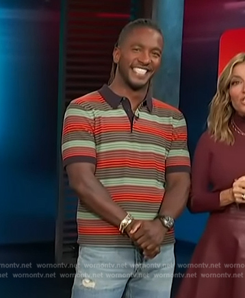 Scott's striped polo on Access Hollywood
