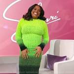 Sherri’s green crochet knit ombre dress on Sherri