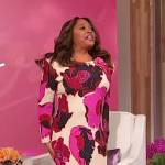 Sherri’s pink floral jacquard dress on Sherri