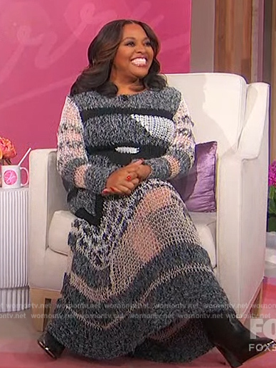 Sherri’s gray knit sweater dress on Sherri