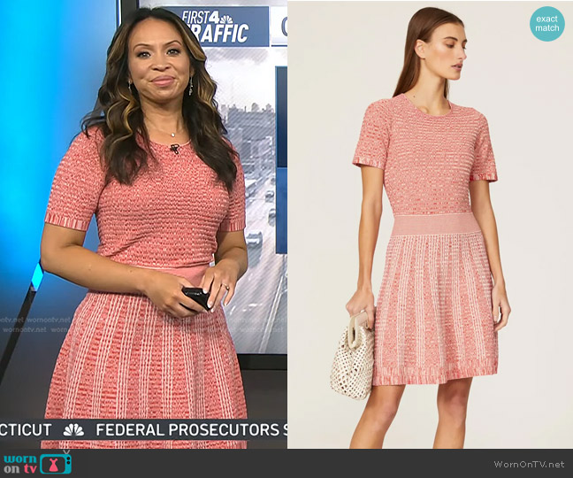 Shoshanna Coral Rib Knit Dress worn by Adelle Caballero on Today