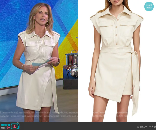 Simkhai Lourdes Faux Leather Utility Dress worn by Natalie Morales on The Talk