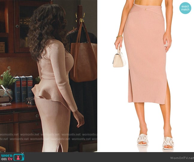 Simkhai Sophia Skirt worn by Lola Carmichael (Simone Missick) on All Rise