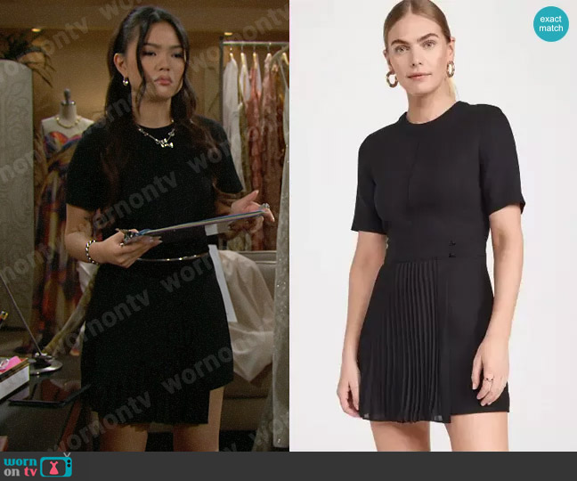 Simkhai Tyra Wrap Mini Dress worn by Luna (Lisa Yamada) on The Bold and the Beautiful