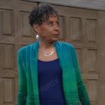 Stella’s green ombre cardigan on General Hospital