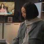 WornOnTV: Stella's long green quilted coat on The Morning Show, Greta Lee