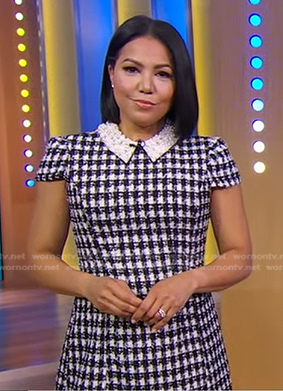 Stephanie’s embellished collar tweed dress on Good Morning America