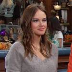 Stephanie’s grey v-neck sweater on Days of our Lives