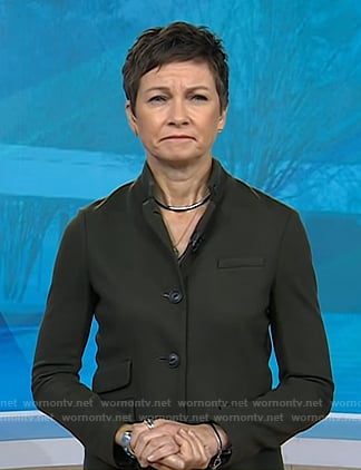 Stephanie's dark green jacket on Today