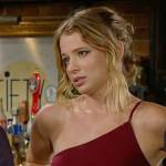 Summer’s red one-shoulder dress on The Young and the Restless