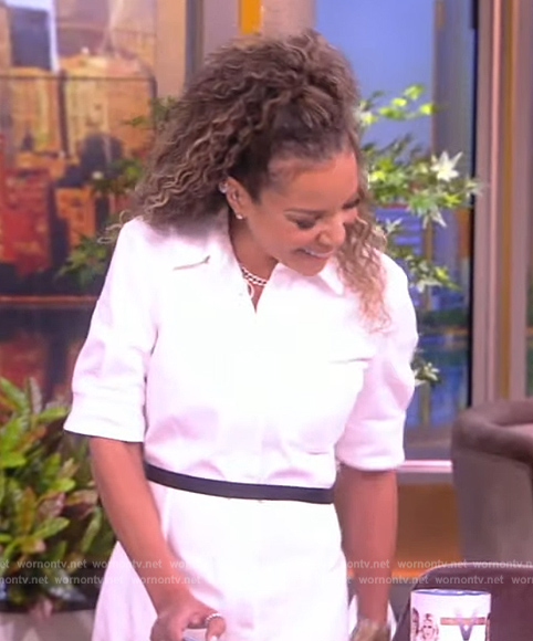 Sunny's white belted shirtdress on The View