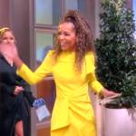 Sunny’s yellow ruffle dress on The View