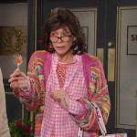 Susan’s multicolor stripe cardigan and check shirt on Days of our Lives