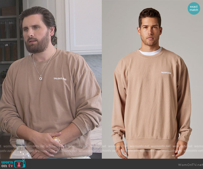 Talentless Lightweight Crewneck worn by Scott Disick (Scott Disick) on The Kardashians