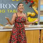 Tamron’s cherry print sleeveless dress on Tamron Hall Show