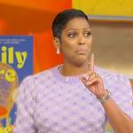 Tamron’s lavender check top on Tamron Hall Show