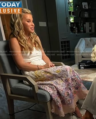 Tara Lipinski’s white floral cutout dress on Today