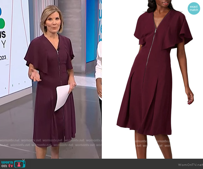 WornOnTV: Kate’s burgundy zip front dress on NBC News Daily | Kate Snow ...