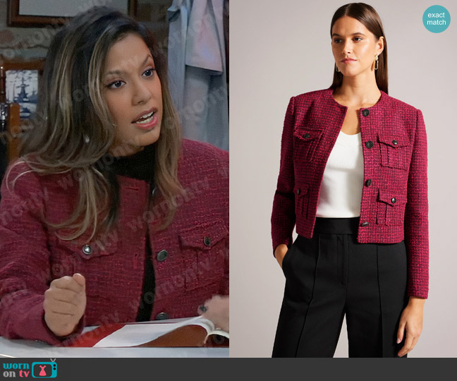 Ted Baker Pennio Jacket worn by Alison 'Blaze' Rogers (Jacqueline Grace Lopez) on General Hospital