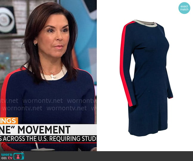 Ted Baker Racing Stripe Dress worn by Meg Oliver on CBS Mornings