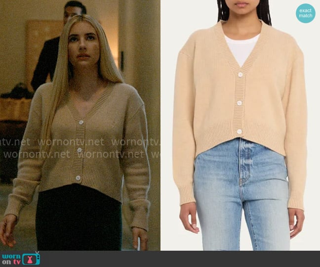 The Elder Statesman Tes Boxy Cashmere Cardigan worn by Anna Victoria Alcott (Emma Roberts) on American Horror Story