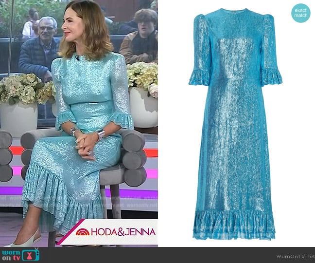 The Vampire's Wife The Falconetti Metallic-Chiffon Midi Dress worn by Trinny Wittle on Today