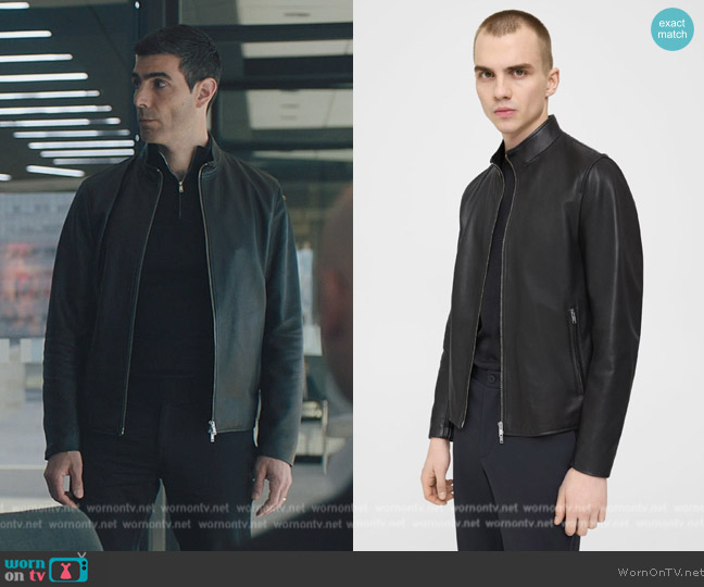 Theory Morvek Zip Jacket in Leather