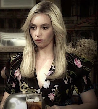 Theresa’s black floral dress on Days of our Lives