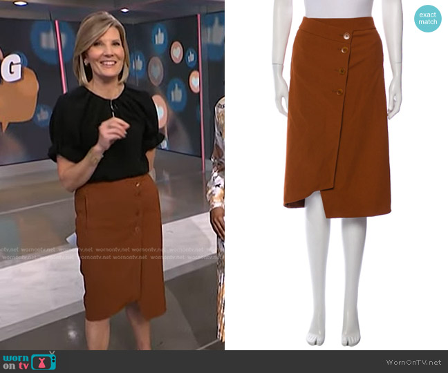 WornOnTV: Kate’s black pleated top and brown wrap skirt on NBC News ...