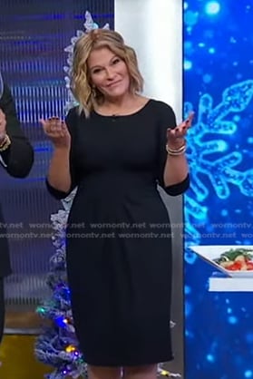 Tory’s black elbow sleeve dress on Good Morning America