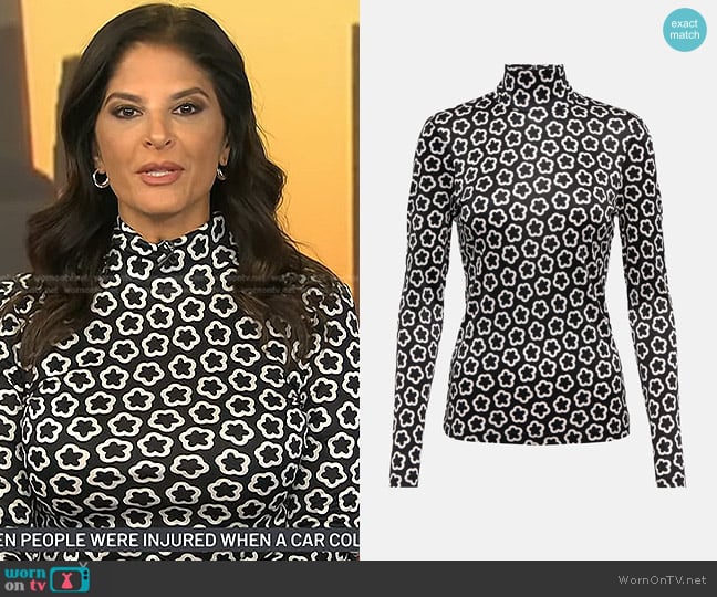 Tory Burch Printed Turtleneck Top worn by Darlene Rodriguez on Today