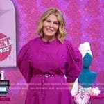 Tory’s pink belted puff sleeve dress on Good Morning America