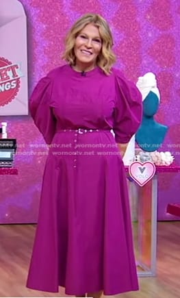 Tory's pink belted puff sleeve dress on Good Morning America